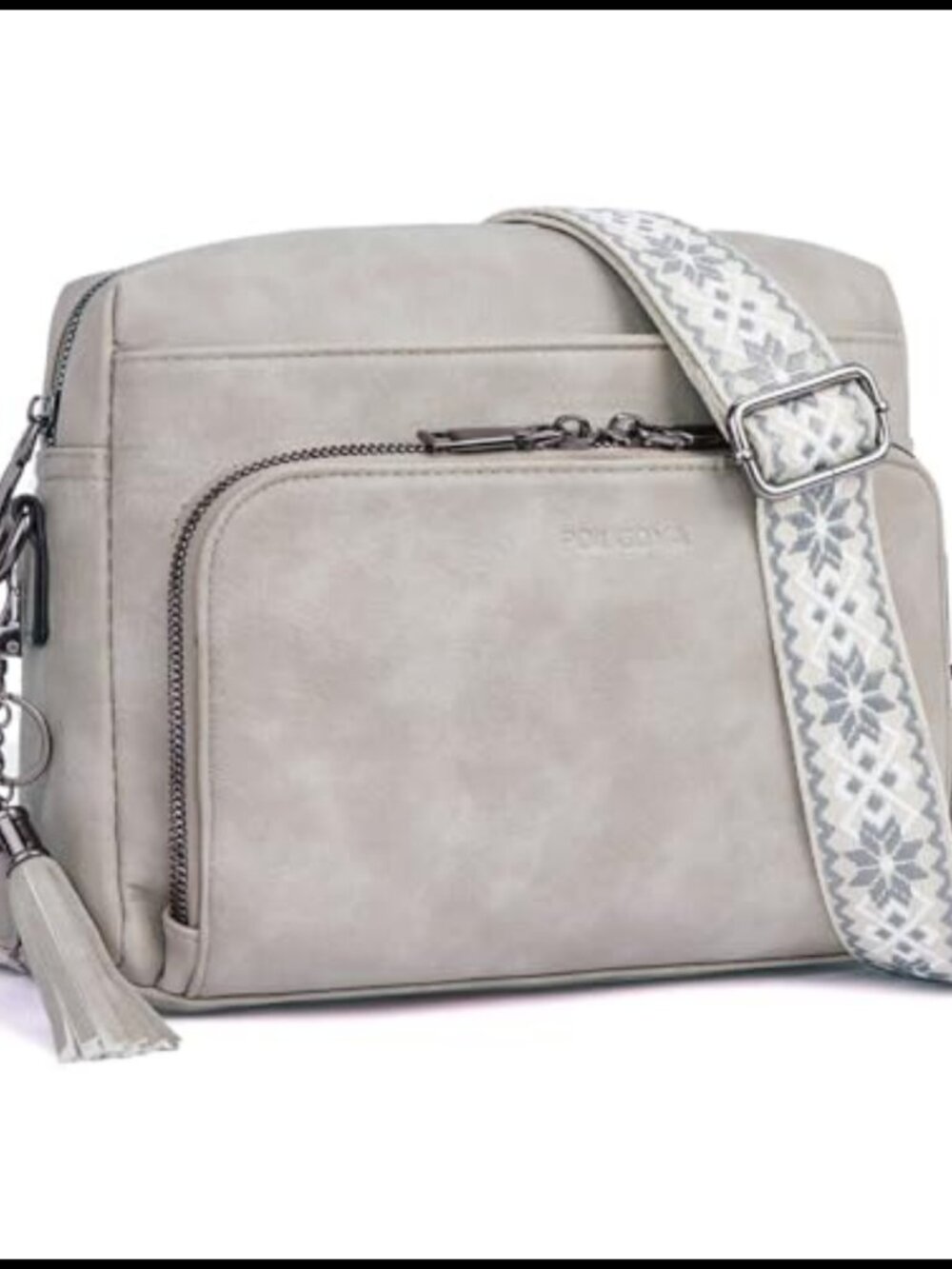 Vegan Leather Crossbody Bag RFID Wallet Built In Card Holder Adjustable Strap